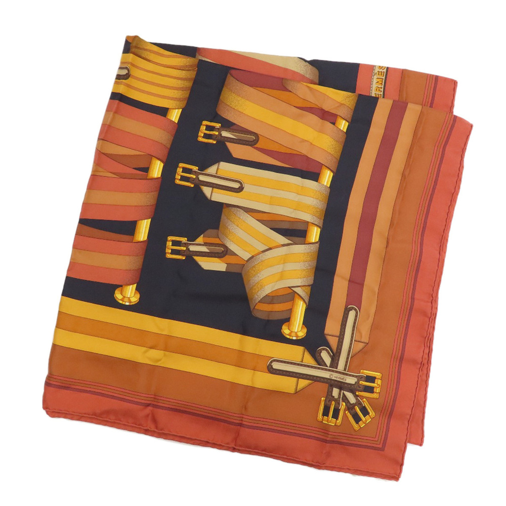 Hermes Carre 90 Suspender Belt Scarf Muffler Silk Women's HERMES